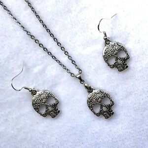 Sugar Skull Los Muertos Necklace Earring Set